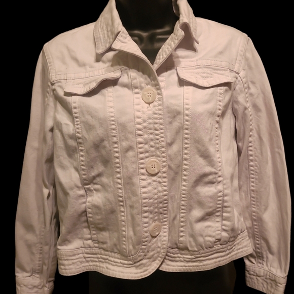 Jean Jacket White Denim Coldwater Creek - Picture 7 of 8